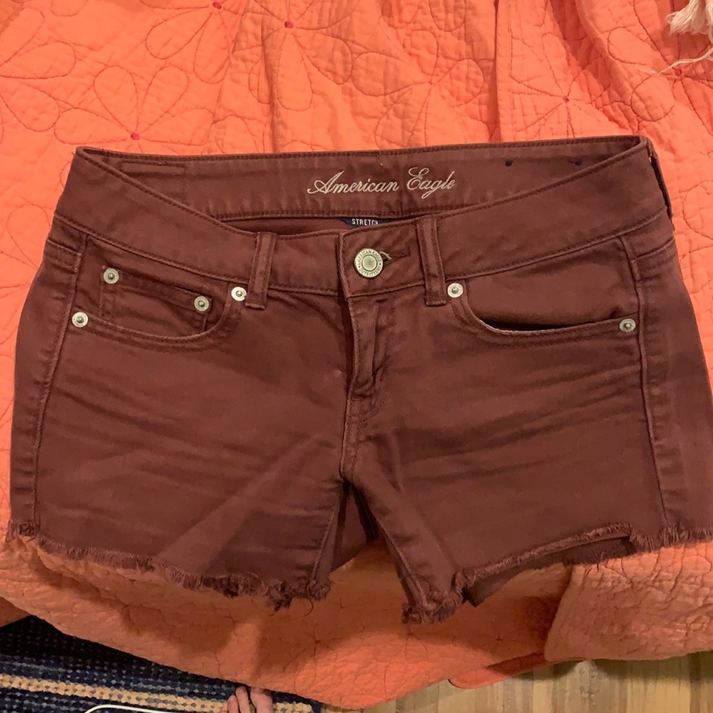 Maroon cut off shorts!